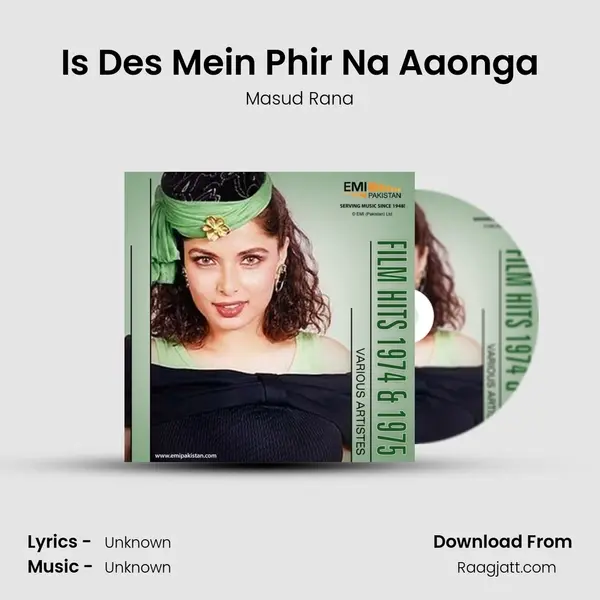 Is Des Mein Phir Na Aaonga - Masud Rana album cover 