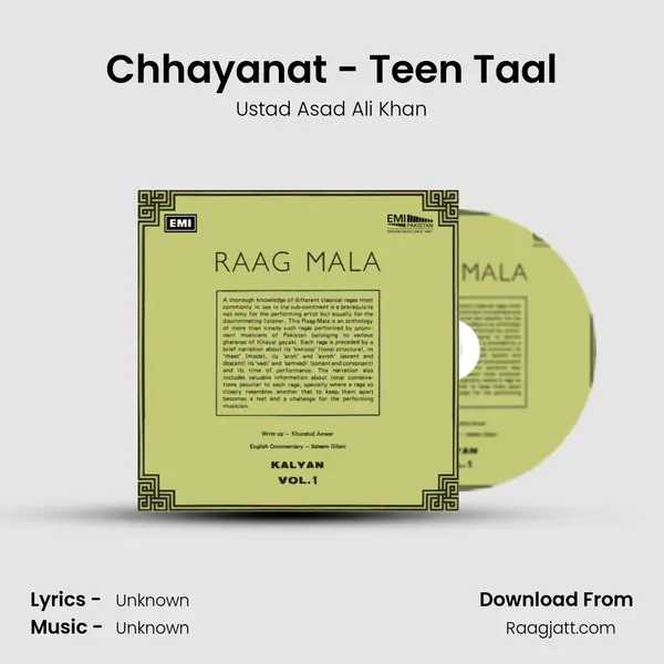 Chhayanat - Teen Taal - Ustad Asad Ali Khan album cover 