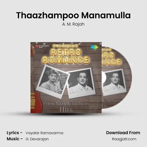 Thaazhampoo Manamulla - A. M. Rajah album cover 