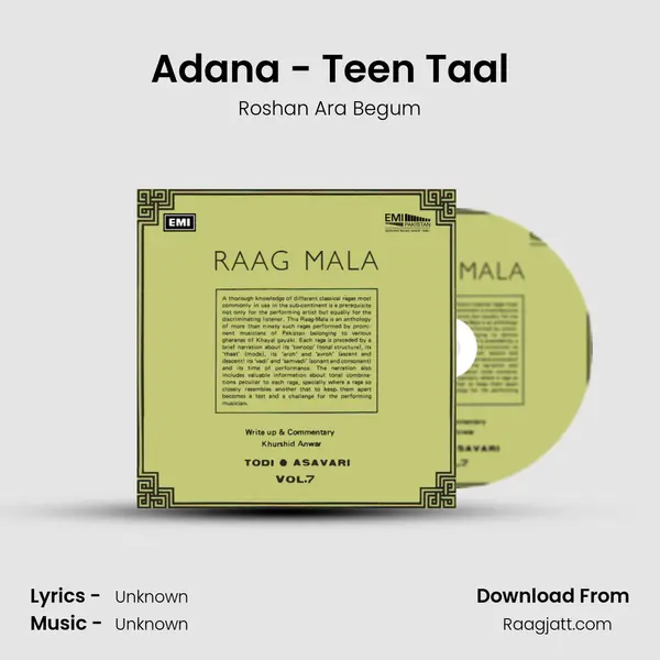 Adana - Teen Taal - Roshan Ara Begum album cover 