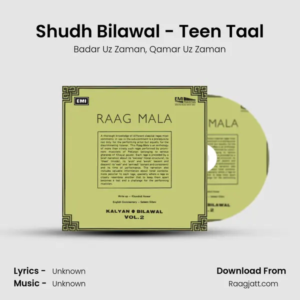 Shudh Bilawal - Teen Taal - Badar Uz Zaman album cover 