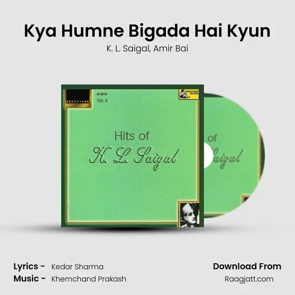 Kya Humne Bigada Hai Kyun - K. L. Saigal album cover 