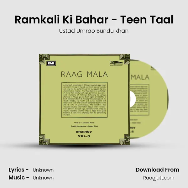 Ramkali Ki Bahar - Teen Taal - Ustad Umrao Bundu khan album cover 