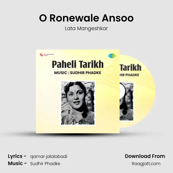 O Ronewale Ansoo - Lata Mangeshkar album cover 