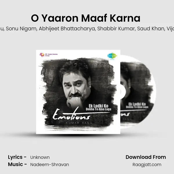 O Yaaron Maaf Karna (Happy) - Kumar Sanu album cover 