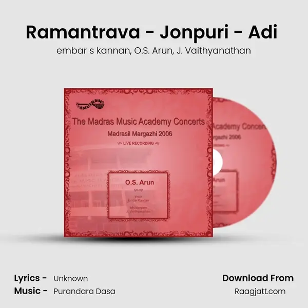 Ramantrava - Jonpuri - Adi (Live) - embar s kannan album cover 