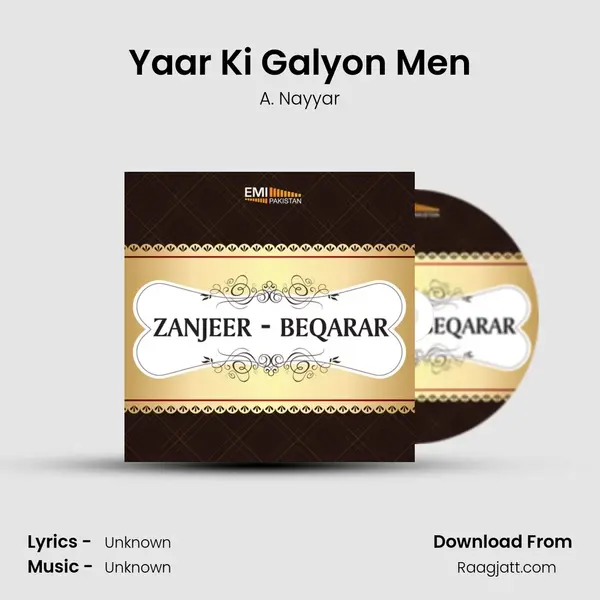 Yaar Ki Galyon Men - A. Nayyar album cover 