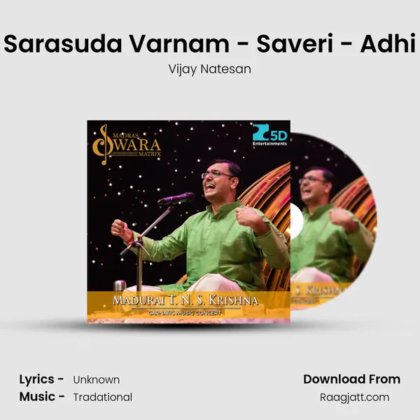 Sarasuda Varnam - Saveri - Adhi - Vijay Natesan album cover 