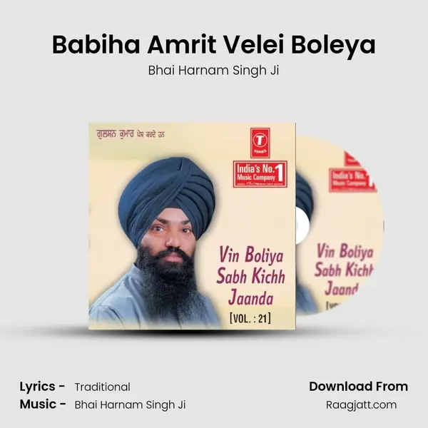 Babiha Amrit Velei Boleya - Bhai Harnam Singh Ji album cover 