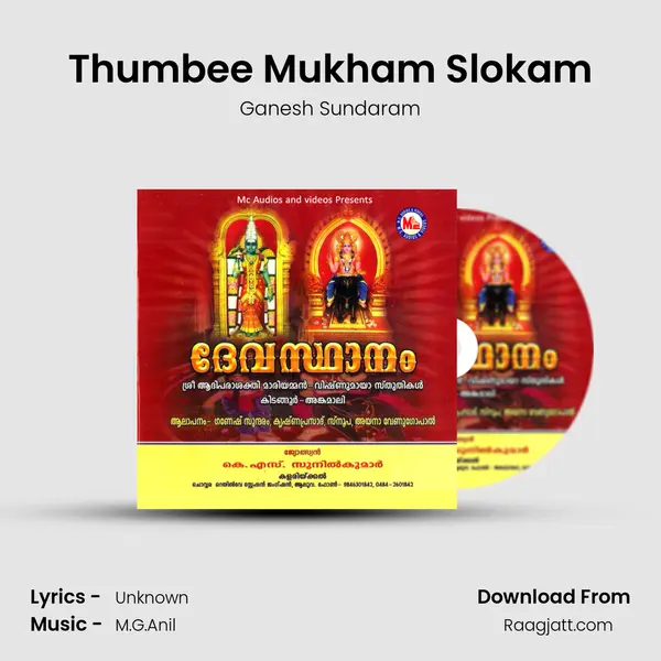 Thumbee Mukham Slokam - Ganesh Sundaram album cover 