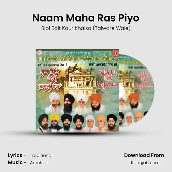 Naam Maha Ras Piyo - Bibi Balt Kaur Khalsa (Talware Wale) album cover 