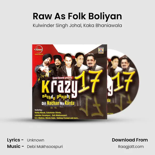 Raw As Folk Boliyan - Kulwinder Singh Johal album cover 