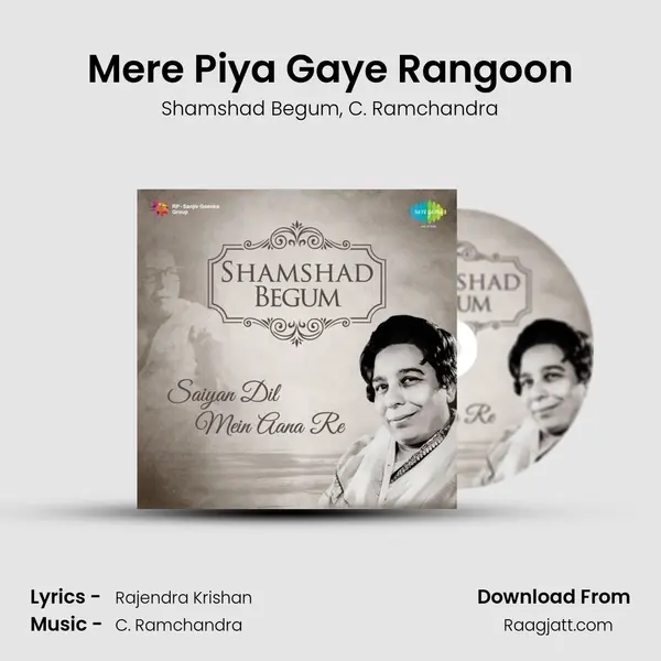 Mere Piya Gaye Rangoon - Shamshad Begum album cover 