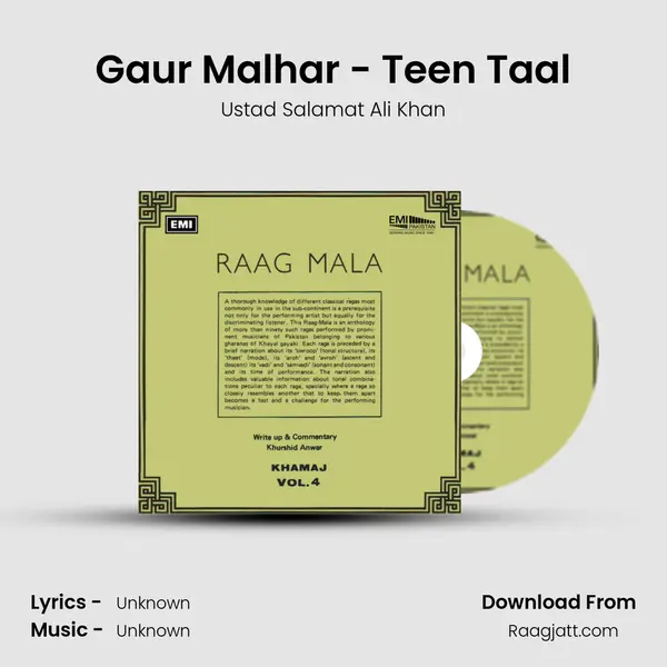 Gaur Malhar - Teen Taal - Ustad Salamat Ali Khan album cover 