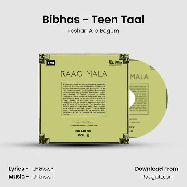 Bibhas - Teen Taal - Roshan Ara Begum album cover 