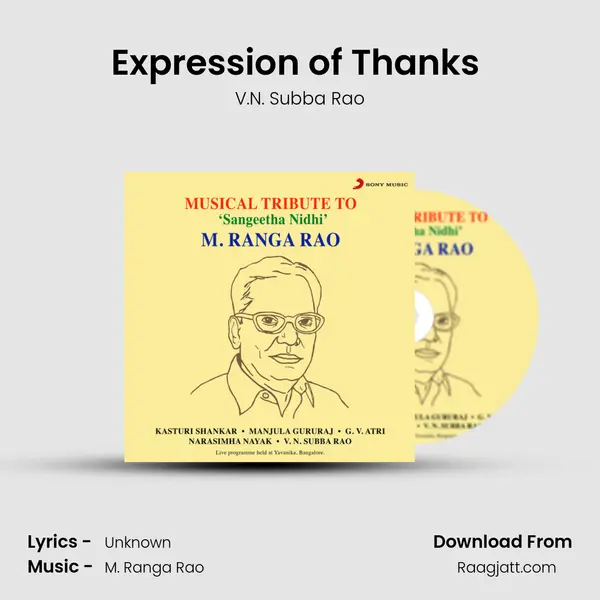 Expression of Thanks (Live) - V.N. Subba Rao album cover 