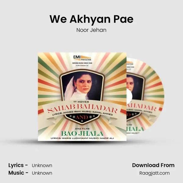 We Akhyan Pae - Noor Jehan album cover 