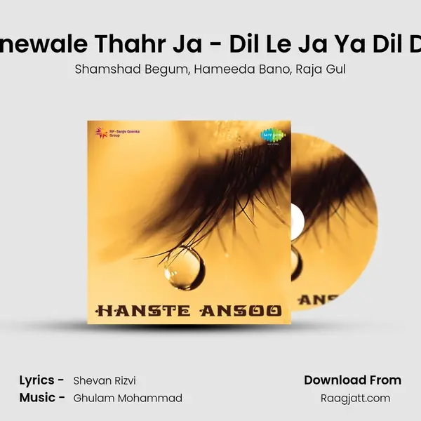 O Janewale Thahr Ja - Dil Le Ja Ya Dil De Ja - Shamshad Begum album cover 